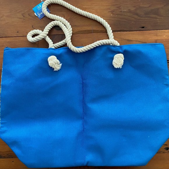 DEI Dennis East International Beach Bag Tote, Blue Stripe -Brand NWT - Picture 3 of 5